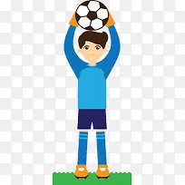蓝色扁平化足球守门员元素-空若网 蓝色扁平化足球守门员元素-空若网