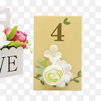 浅黄色桌号桌牌-空若网 浅黄色桌号桌牌-空若网