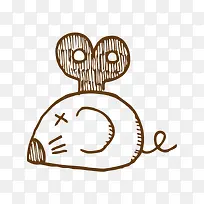 手绘线条插画老鼠-空若网 手绘线条插画老鼠-空若网