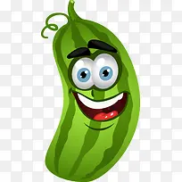 卡通矢量可爱蔬菜黄瓜-空若网 卡通矢量可爱蔬菜黄瓜-空若网