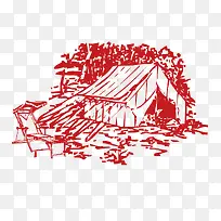 手绘草房-空若网 手绘草房-空若网