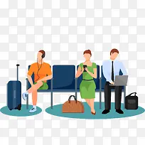 彩色扁平化候机元素-空若网 彩色扁平化候机元素-空若网