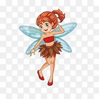 矢量手绘时尚蓝翅膀小精灵-空若网 矢量手绘时尚蓝翅膀小精灵-空若网