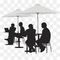 露天咖啡厅场景剪影-空若网 露天咖啡厅场景剪影-空若网