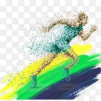 彩色飞奔的人-空若网 彩色飞奔的人-空若网