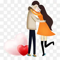 卡通手绘情侣人物插画-空若网 卡通手绘情侣人物插画-空若网