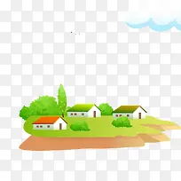 手绘卡通远处的屋子-空若网 手绘卡通远处的屋子-空若网