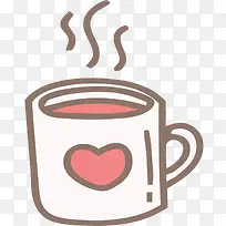 矢量手绘装着热水的杯子素材-空若网 矢量手绘装着热水的杯子素材-空若网