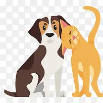 卡通小猫和狗PNG-空若网 卡通小猫和狗PNG-空若网