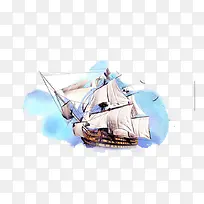 插画航海船-空若网 插画航海船-空若网
