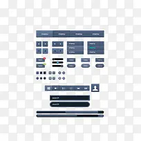深蓝色网页设计套件-空若网 深蓝色网页设计套件-空若网
