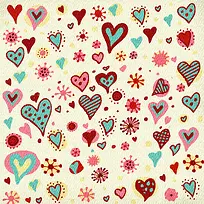 时尚爱心花朵背景-空若网 时尚爱心花朵背景-空若网