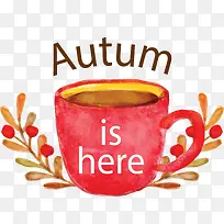 秋天来了红色杯子-空若网 秋天来了红色杯子-空若网