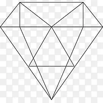 手绘黑色线条钻石图-空若网 手绘黑色线条钻石图-空若网