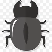黑色天牛矢量卡通标本-空若网 黑色天牛矢量卡通标本-空若网