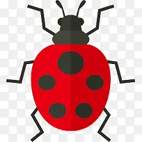 红色矢量卡通昆虫-空若网 红色矢量卡通昆虫-空若网