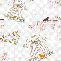 矢量图小清新鸟笼树枝-空若网 矢量图小清新鸟笼树枝-空若网