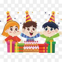 三个过生日的孩子-空若网 三个过生日的孩子-空若网