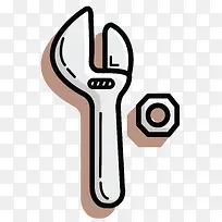 扳手螺丝矢量卡通风格-空若网 扳手螺丝矢量卡通风格-空若网