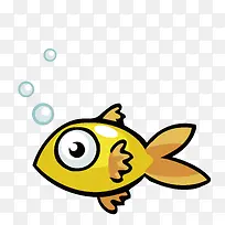 手绘卡通黄色小鱼-空若网 手绘卡通黄色小鱼-空若网