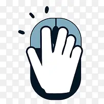 手点击黑色鼠标左键图标图案-空若网 手点击黑色鼠标左键图标图案-空若网