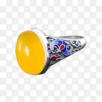 黄色宝石银戒指-空若网 黄色宝石银戒指-空若网