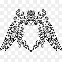 矢量手绘翅膀标签-空若网 矢量手绘翅膀标签-空若网