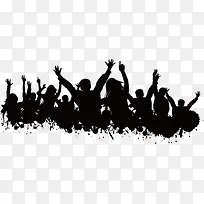 矢量黑色人物狂欢剪影-空若网 矢量黑色人物狂欢剪影-空若网