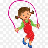手绘卡通可爱女孩跳绳-空若网 手绘卡通可爱女孩跳绳-空若网
