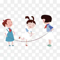 卡通手绘全民健身日跳绳-空若网 卡通手绘全民健身日跳绳-空若网