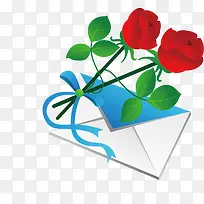 矢量信封玫瑰-空若网 矢量信封玫瑰-空若网
