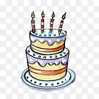 水彩生日蛋糕-空若网 水彩生日蛋糕-空若网