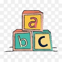矢量手绘ABC立方块-空若网 矢量手绘ABC立方块-空若网