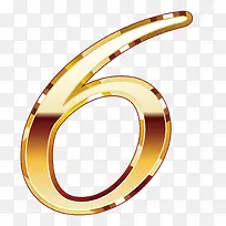 金色质感数字6-空若网 金色质感数字6-空若网