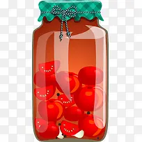 矢量红色水果罐头-空若网 矢量红色水果罐头-空若网