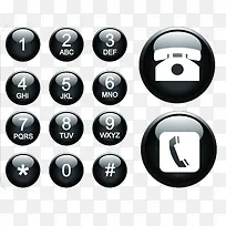 黑色电话图标及数字键-空若网 黑色电话图标及数字键-空若网