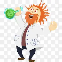 卡通疯狂的科研人员矢量-空若网 卡通疯狂的科研人员矢量-空若网