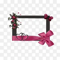 手绘素材长方形边框蝴蝶结花卉植物-空若网 手绘素材长方形边框蝴蝶结花卉植物-空若网
