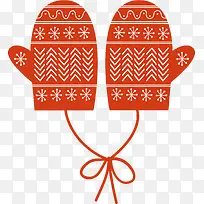 白色花纹圣诞手套-空若网 白色花纹圣诞手套-空若网