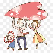 举着爱心的父母-空若网 举着爱心的父母-空若网