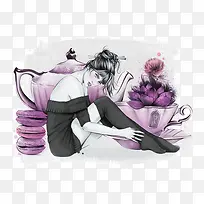 女人时尚插画-空若网 女人时尚插画-空若网