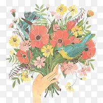 手拿花束-空若网 手拿花束-空若网