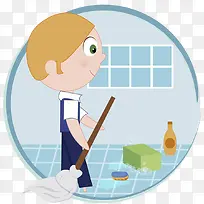 打扫擦地板的男人-空若网 打扫擦地板的男人-空若网