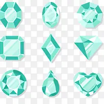 矢量手绘绿色宝石-空若网 矢量手绘绿色宝石-空若网