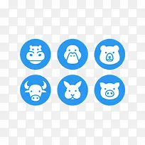 可爱动物扁平素材-空若网 可爱动物扁平素材-空若网