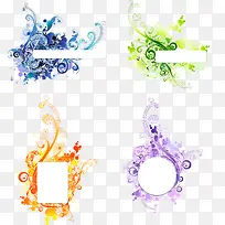 潮流花纹装饰边框矢量图-空若网 潮流花纹装饰边框矢量图-空若网