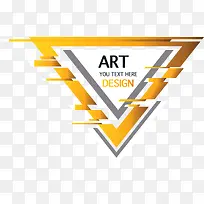 黄色三角形装饰框-空若网 黄色三角形装饰框-空若网