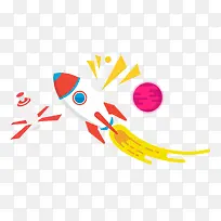 卡通手绘彩色火箭-空若网 卡通手绘彩色火箭-空若网