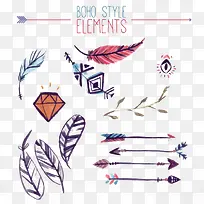 美丽的水彩画民族装饰元素-空若网 美丽的水彩画民族装饰元素-空若网