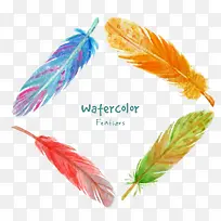 多彩水彩羽毛收集-空若网 多彩水彩羽毛收集-空若网